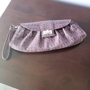 NY & Co purple clutch wristlet